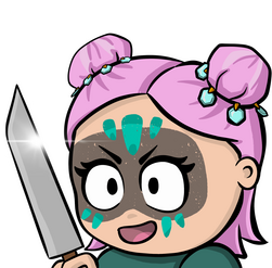 JaesunX STAB sea of thieves pirate pink hair spacebuns cute emote