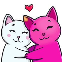 Micromads Sn0wy HUG pink cat emote