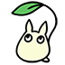 Sn0wycat totoro leaf small badge