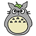 sn0wycat totoro grey leaf hat badge