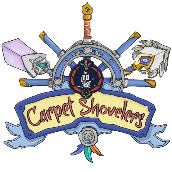 Carpet Shovelers Logo Shovels Wheel Helm Sea Dogs Sea of Thieves
